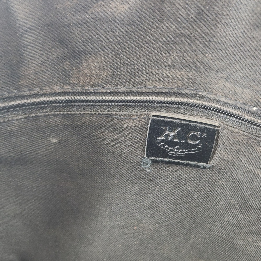 M.C.‎ Croc Embossed Leather Satchel Bag Brown Structured Handbag - Picture 14 of 16